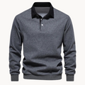 Contrast Collar Polo Sweatshirt