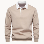 Contrast Collar Polo Sweatshirt