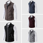 Zip-Front Wool Blend Sweater Vest