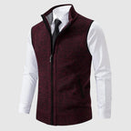 Zip-Front Wool Blend Sweater Vest