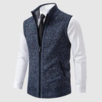 Zip-Front Wool Blend Sweater Vest