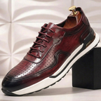 Padded Full-Grain Leather Sneaker