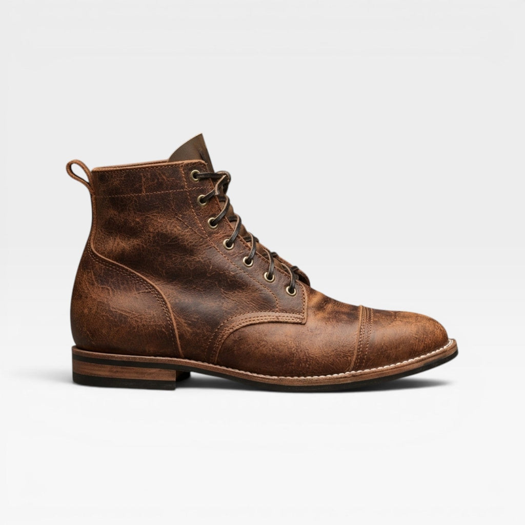 Patina Leather Ankle Boots