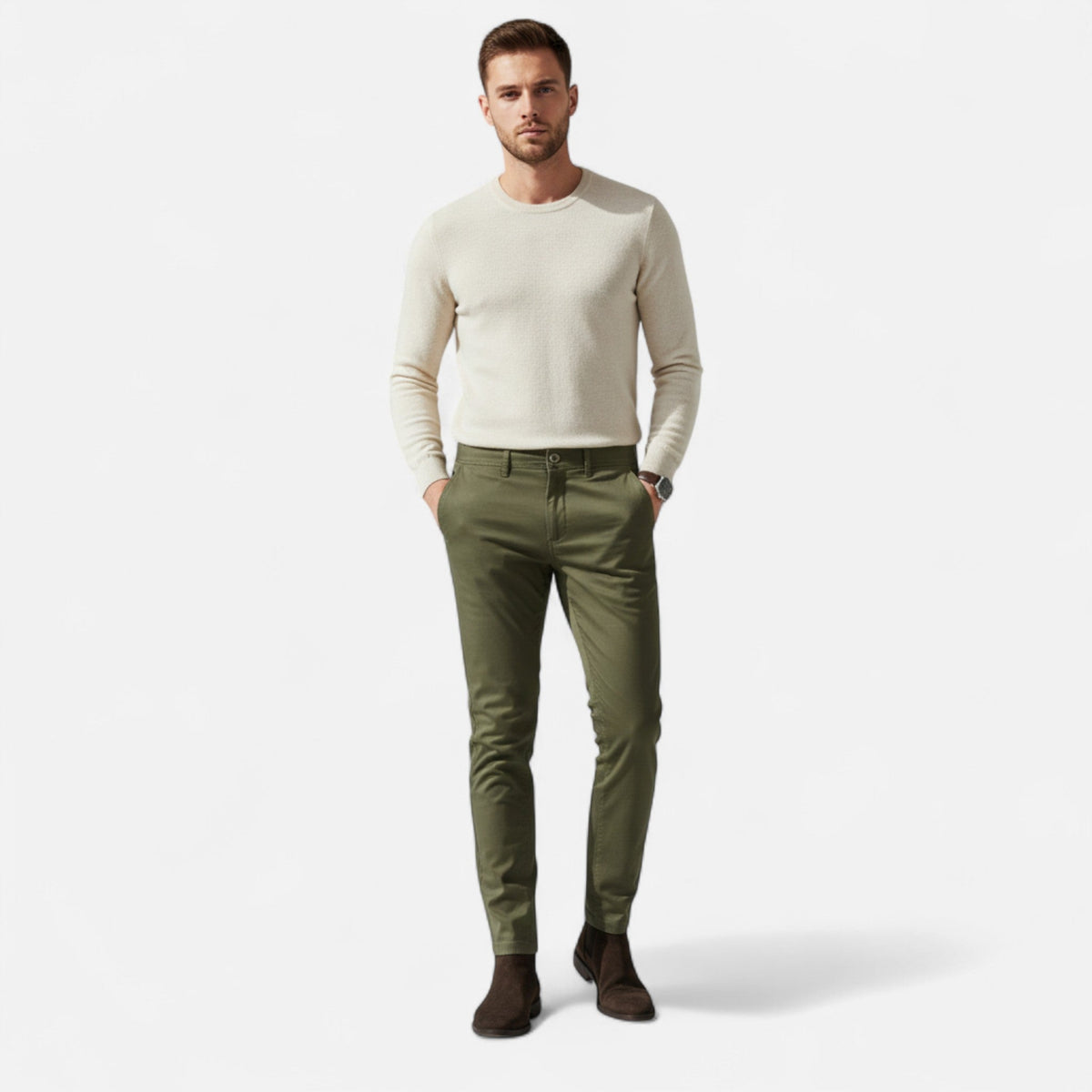 Smart Casual Tapered Chino Trousers