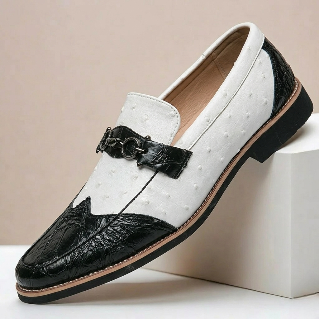 Dual-Tone Leather Slip-On Loafer