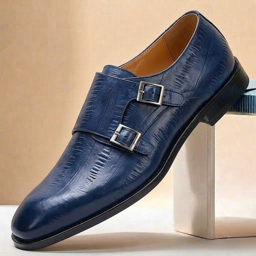 Cowhide Double Monk Shoes