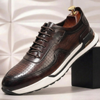 Padded Full-Grain Leather Sneaker