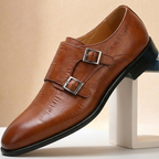 Cowhide Double Monk Shoes