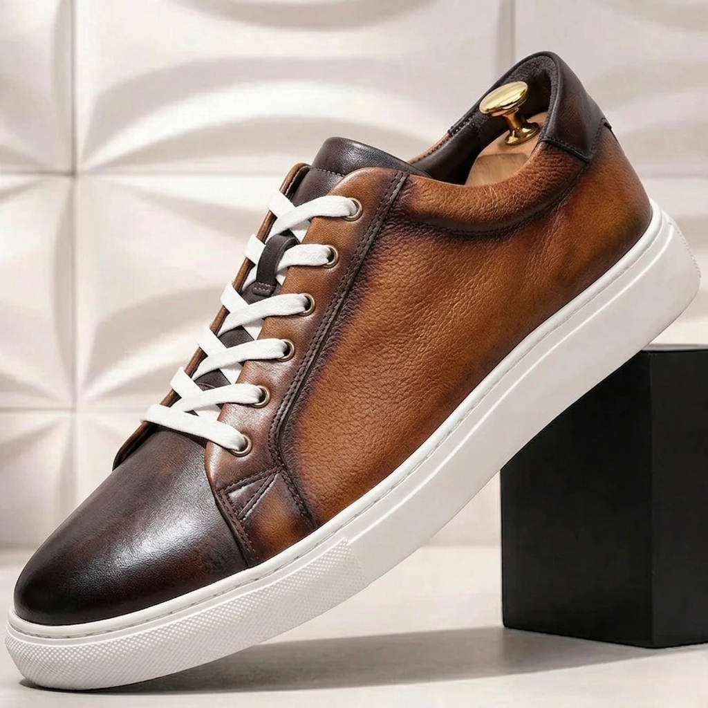 Hand-Finished Leather Sneaker