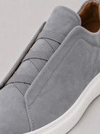 Suede Slip-On Sneakers – Men's Laceless Low-Top Shoes - Secranzo
