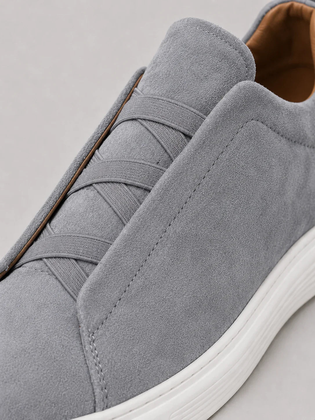 Suede Slip-On Sneakers – Men's Laceless Low-Top Shoes - Secranzo
