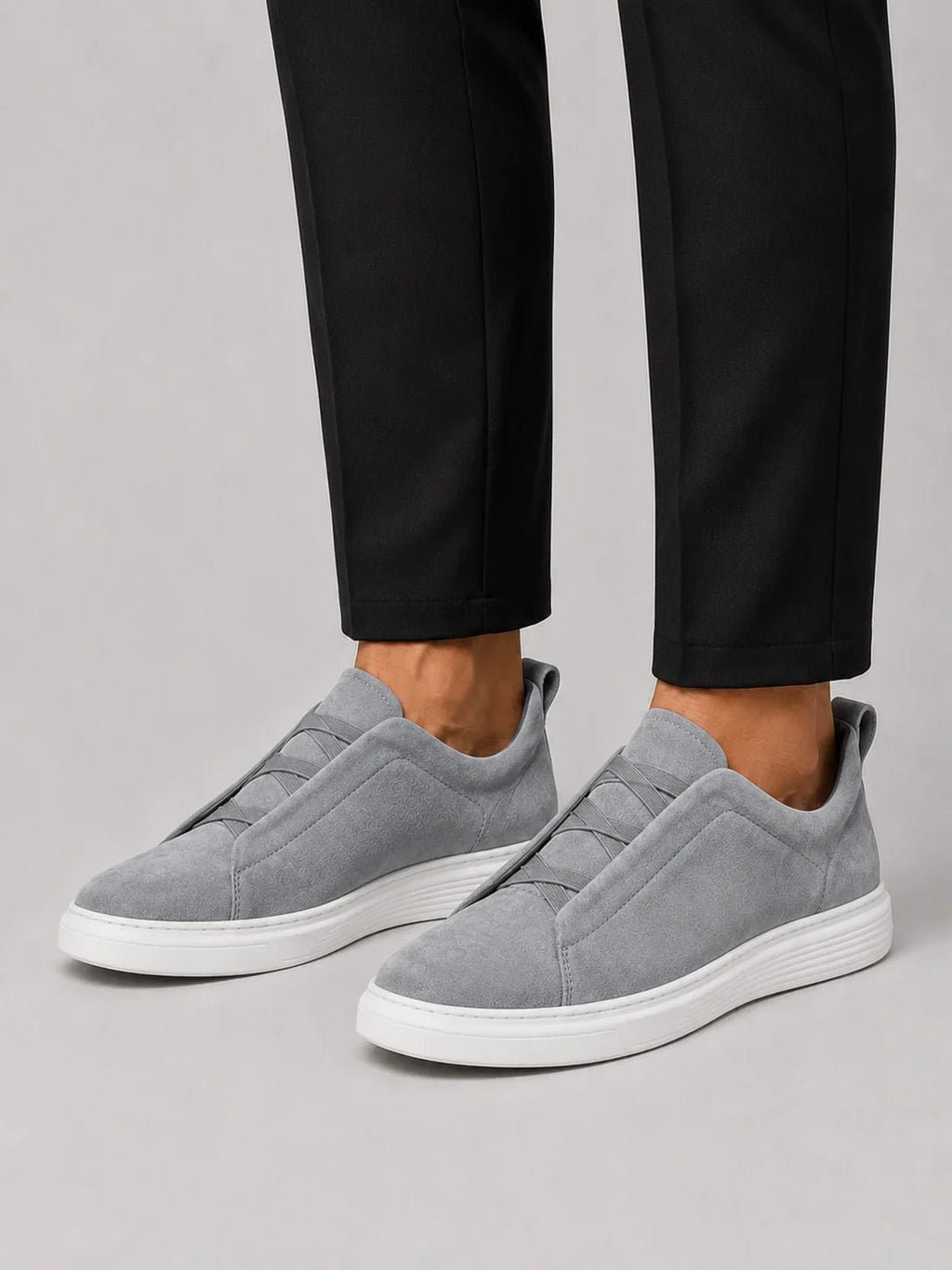 Suede Slip-On Sneakers – Men's Laceless Low-Top Shoes - Secranzo