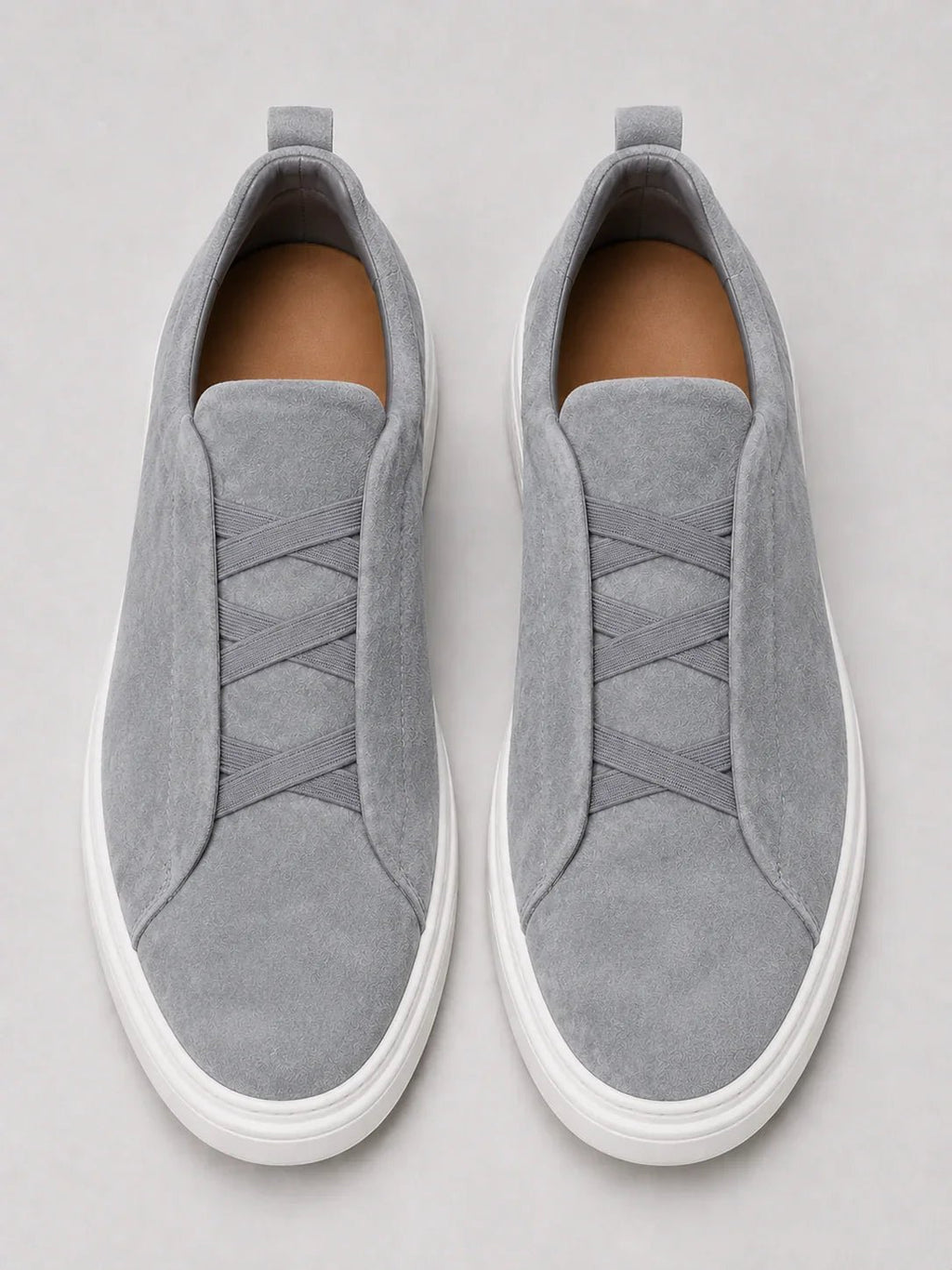Suede Slip-On Sneakers – Men's Laceless Low-Top Shoes - Secranzo