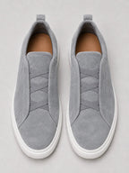 Suede Slip-On Sneakers – Men's Laceless Low-Top Shoes - Secranzo