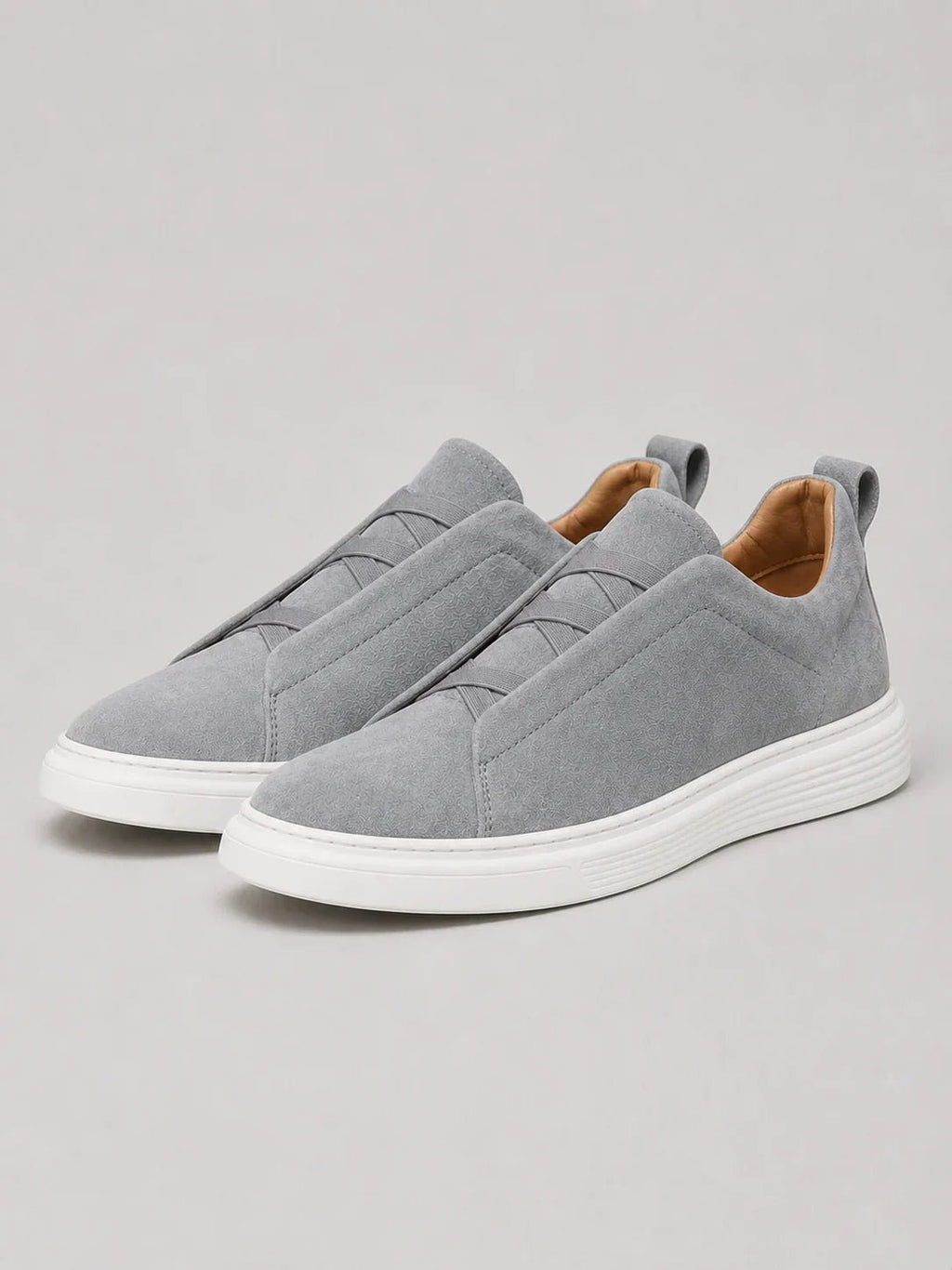 Suede Slip-On Sneakers – Men's Laceless Low-Top Shoes - Secranzo