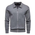 Zip-Up Cotton Knit Cardigan