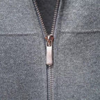 Zip-Up Cotton Knit Cardigan