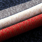 High Collar Striped Wool Sweater