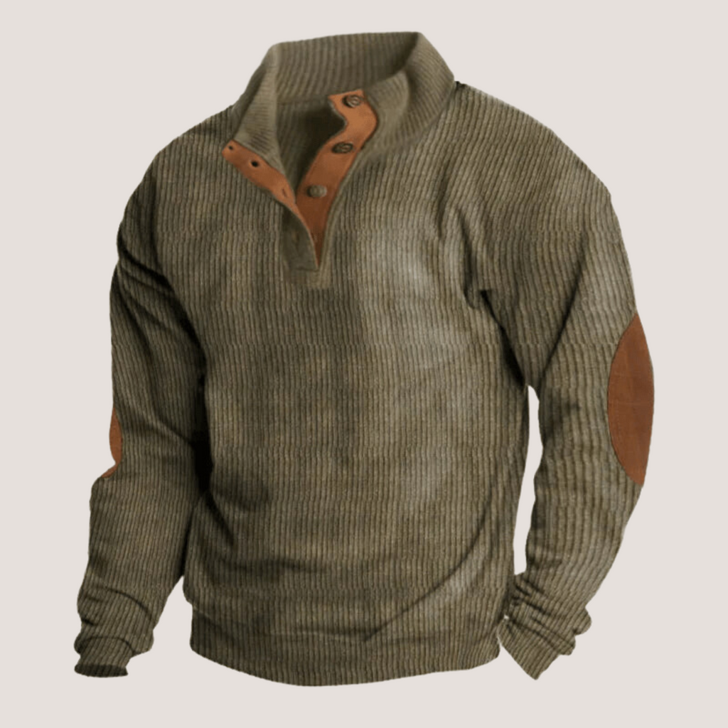Ribbed Knit Elbow Patch Sweater