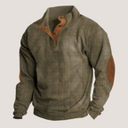 Ribbed Knit Elbow Patch Sweater