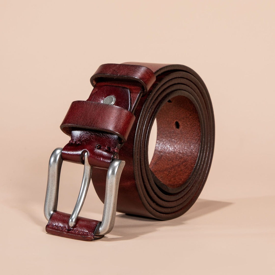 Full-Grain Leather Vintage Buckle Belt