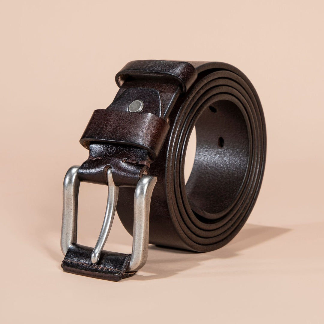 Full-Grain Leather Vintage Buckle Belt