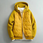 Waterproof Quilted Panel Hooded Jacket