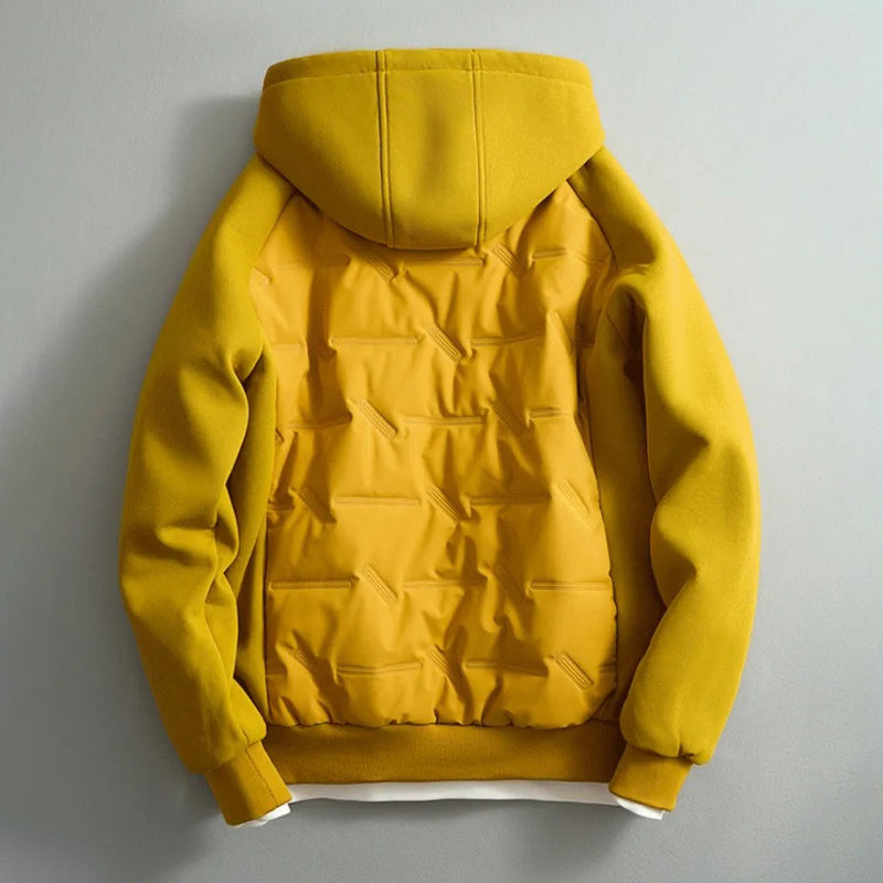 Waterproof Quilted Panel Hooded Jacket