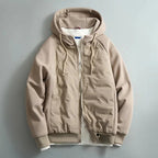 Waterproof Quilted Panel Hooded Jacket