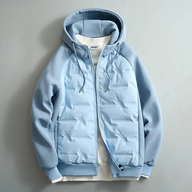 Waterproof Quilted Panel Hooded Jacket