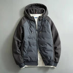 Waterproof Quilted Panel Hooded Jacket