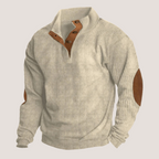 Ribbed Knit Elbow Patch Sweater