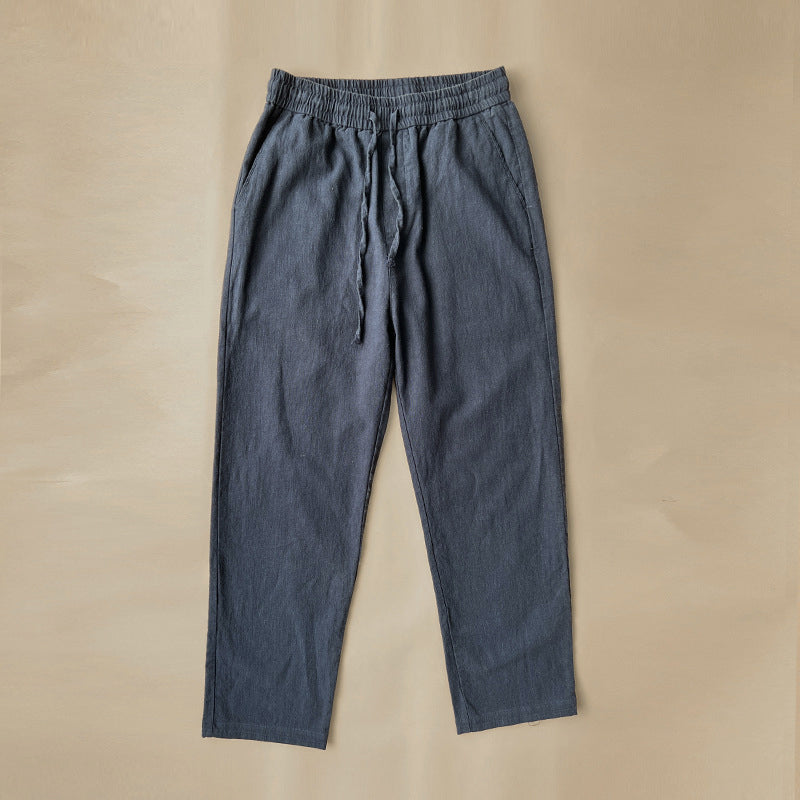 Relaxed Linen Drawstring Trousers