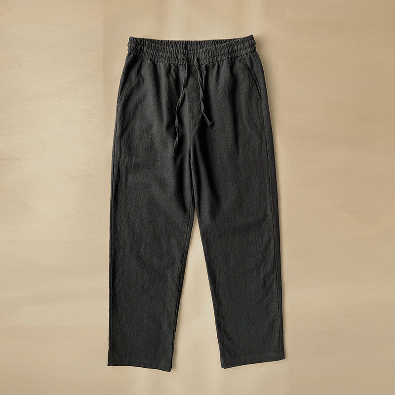 Relaxed Linen Drawstring Trousers