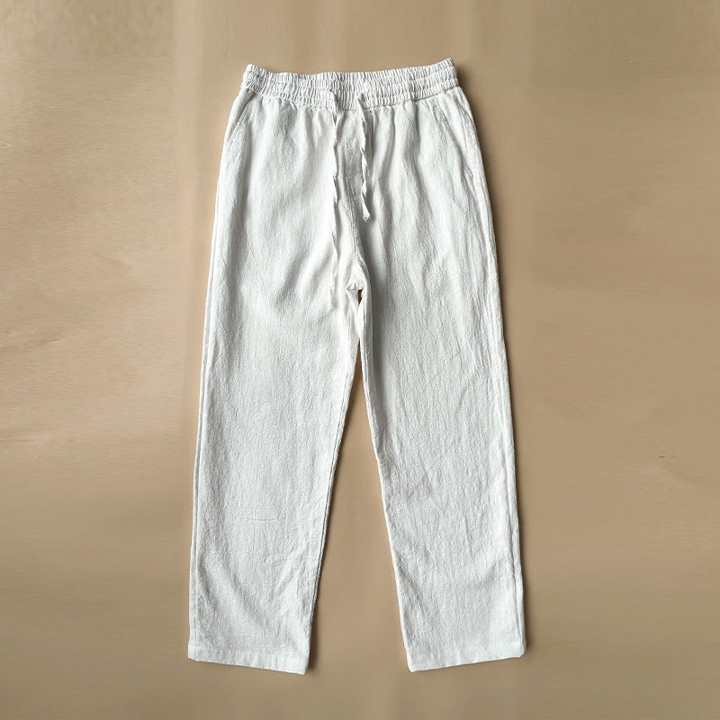 Relaxed Linen Drawstring Trousers