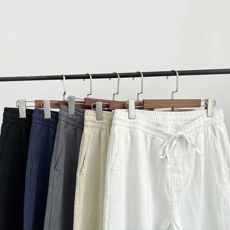 Relaxed Linen Drawstring Trousers