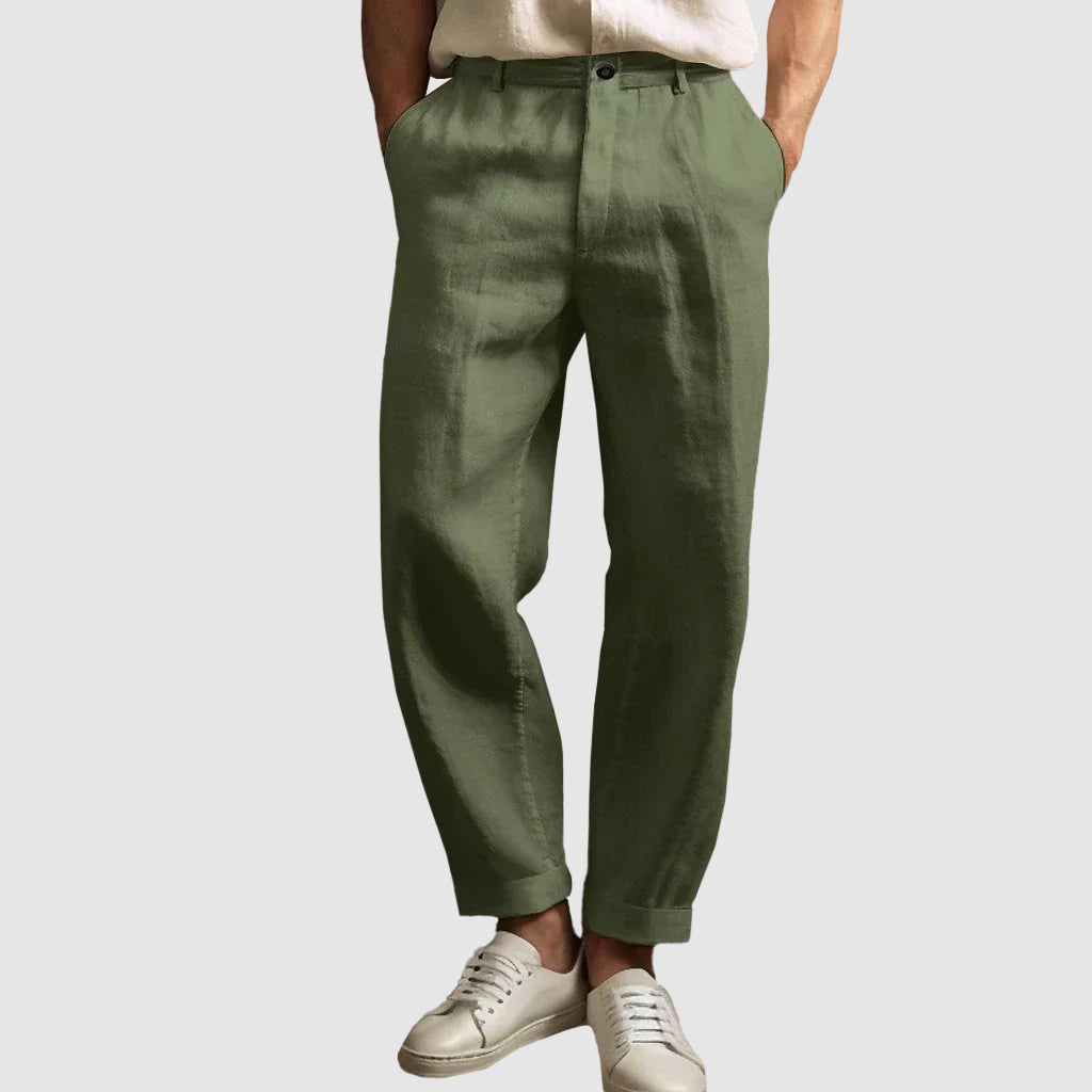 Straight Leg Breathable Linen Pants
