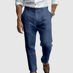 Cotton Linen Blend Tailored Trousers