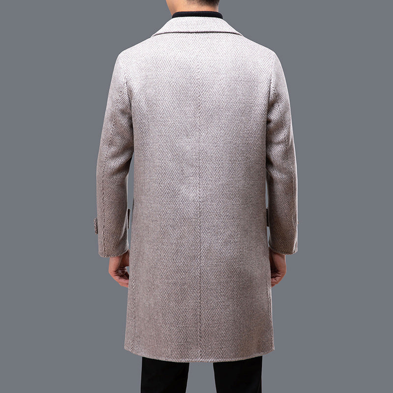 Notched Lapel Wool Blend Coat
