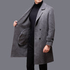 Notched Lapel Wool Blend Coat