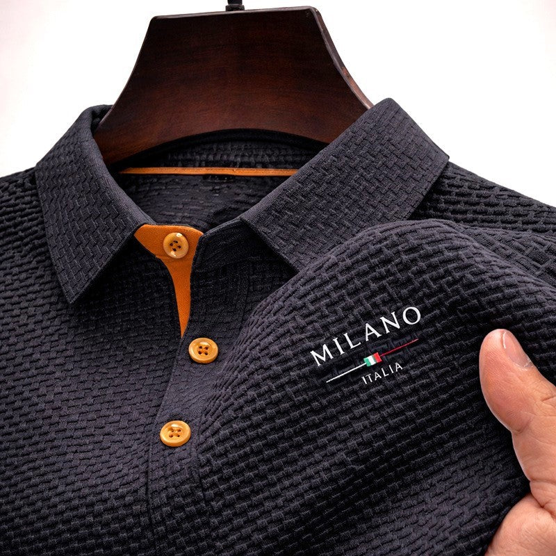 Textured Collar Polo Shirt