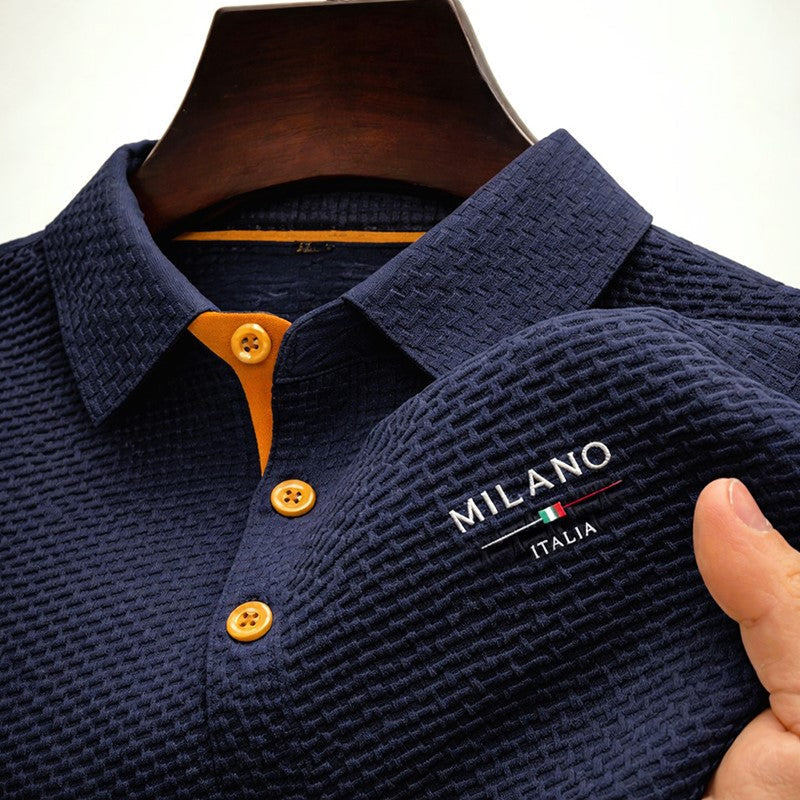 Textured Collar Polo Shirt
