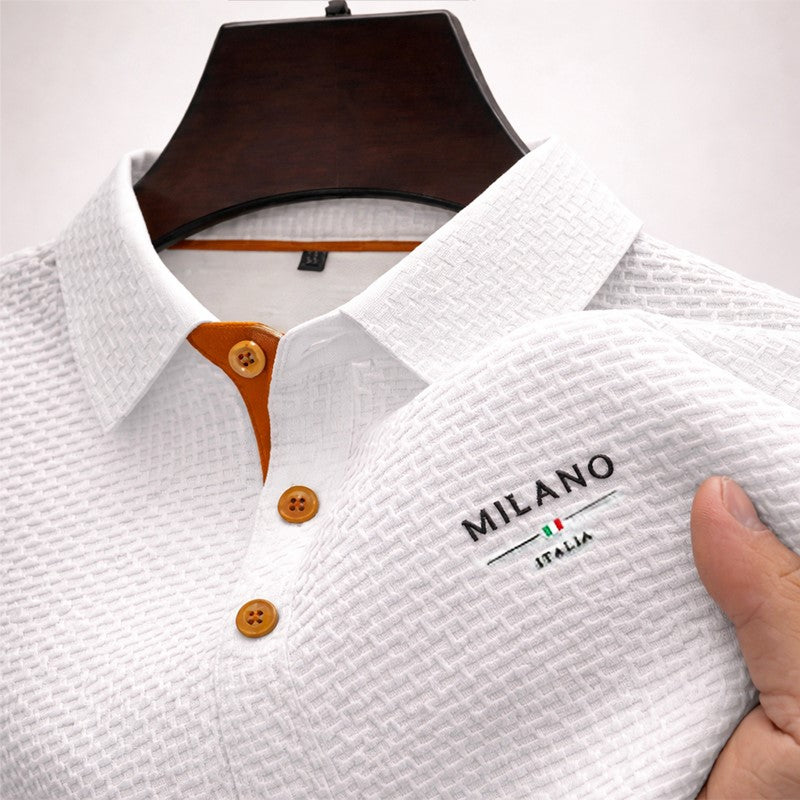 Textured Collar Polo Shirt