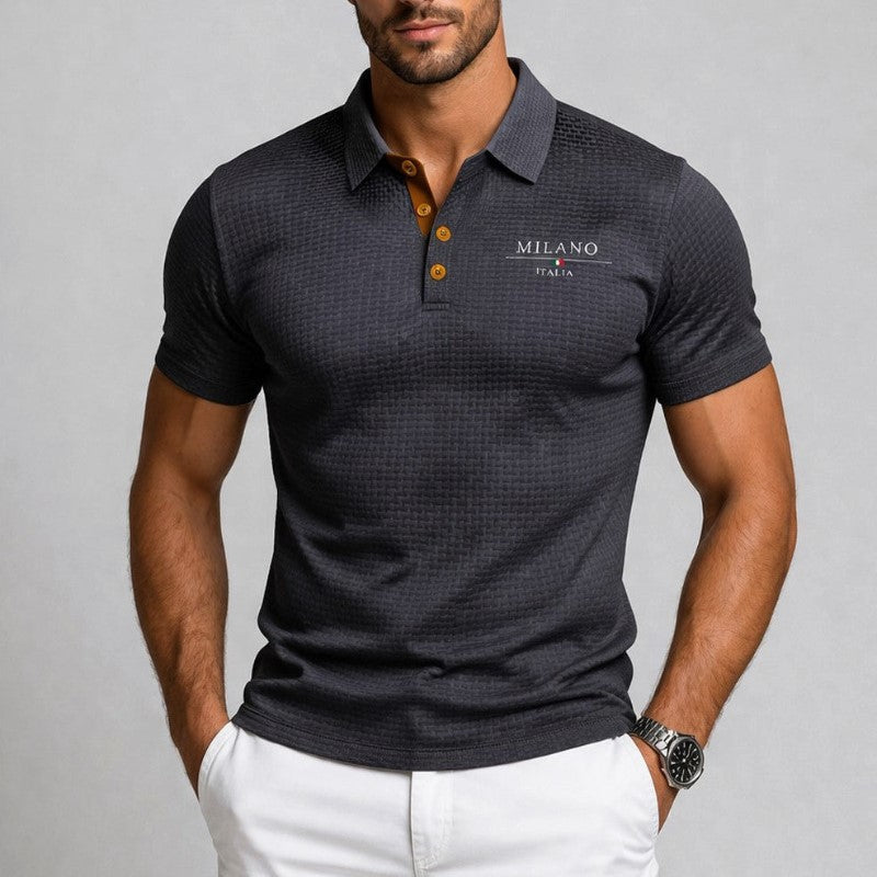 Textured Collar Polo Shirt