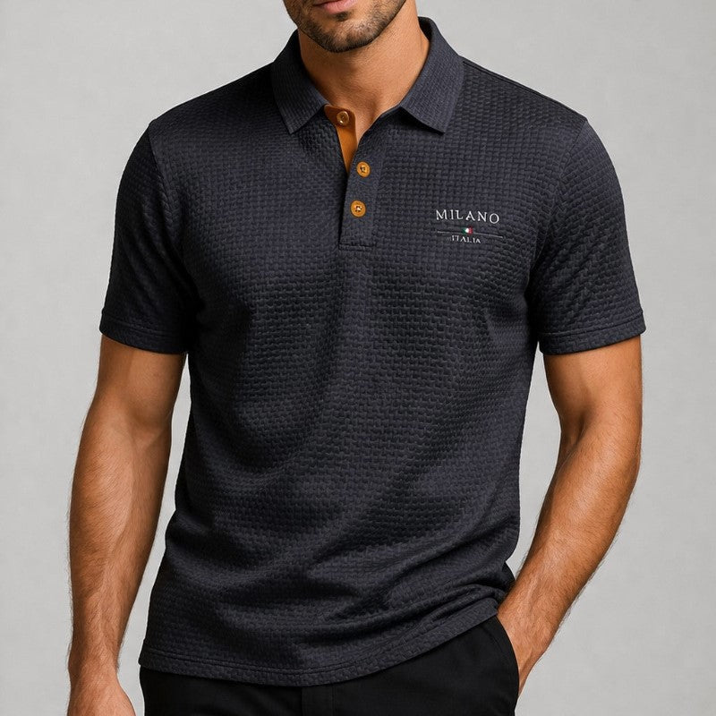 Textured Collar Polo Shirt