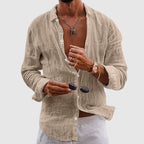 Open-Collar Linen Shirt