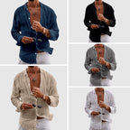 Open-Collar Linen Shirt