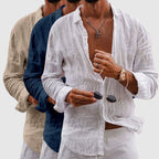 Open-Collar Linen Shirt