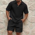 Half-Zip Polo and Shorts Set