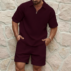 Half-Zip Polo and Shorts Set